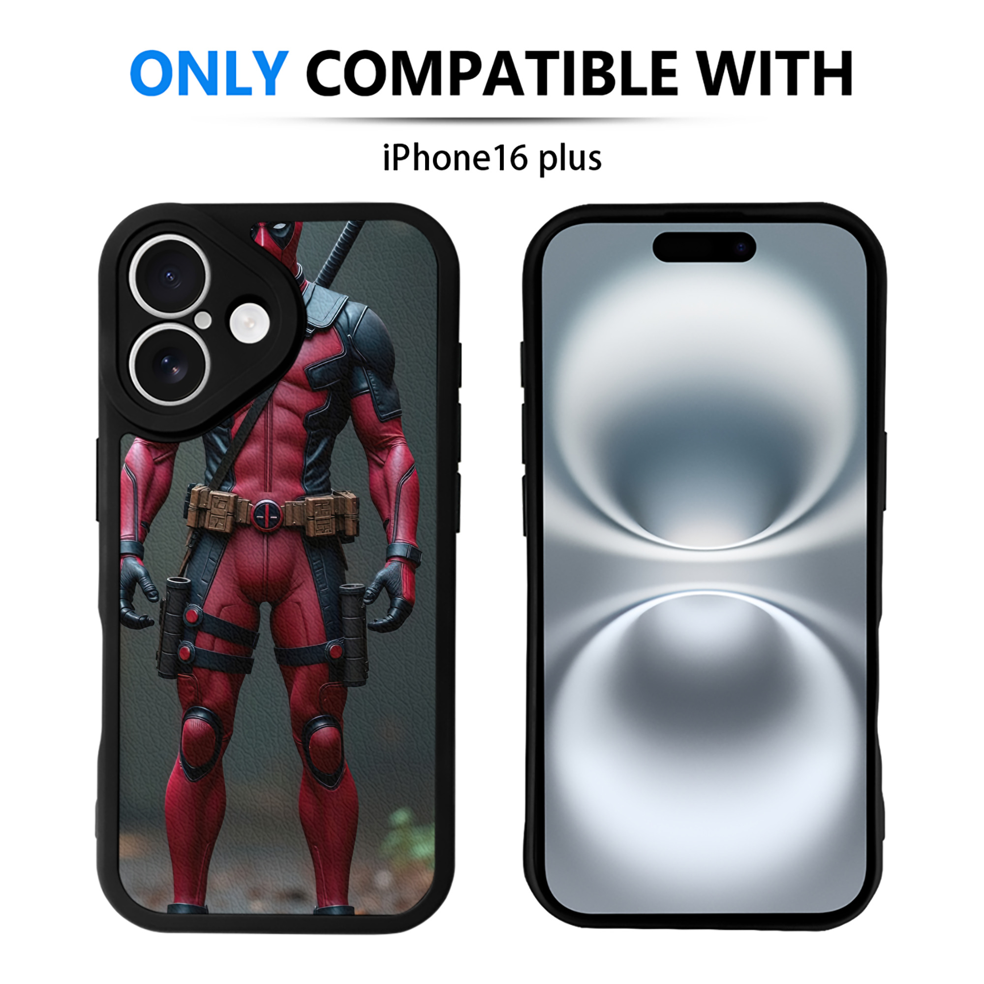 （画像用） Deadpool デッドプール 【iPhone 16シリーズ対応】シリコンスマホケース（レザー調） 材質：シリコン